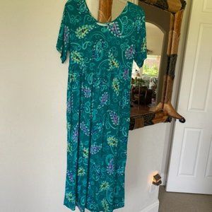 Vintage DIANE von FURSTENBERG * Watercolor BLUES Purple MAXI tie-back DRESS * XS